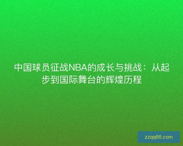 中国球员征战NBA的成长与挑战：从起步到国际舞台的辉煌历程