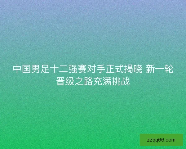 中国男足十二强赛对手正式揭晓 新一轮晋级之路充满挑战