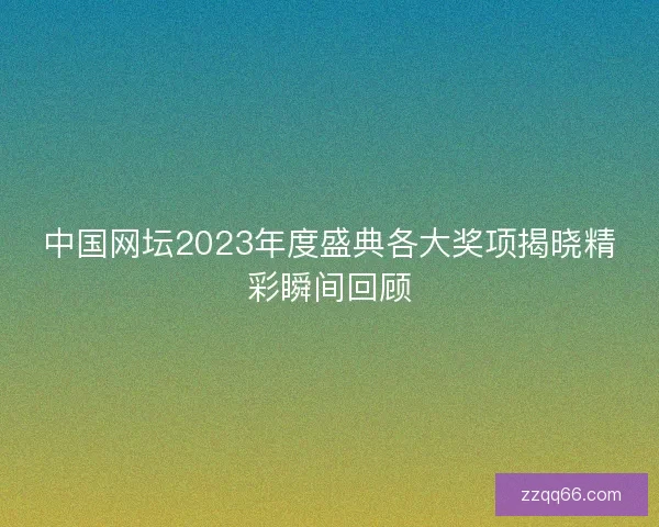 中国网坛2023年度盛典各大奖项揭晓精彩瞬间回顾